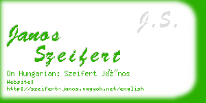 janos szeifert business card